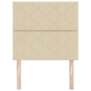 LED Kopfteil Rautenmuster Creme 90 cm Stoff