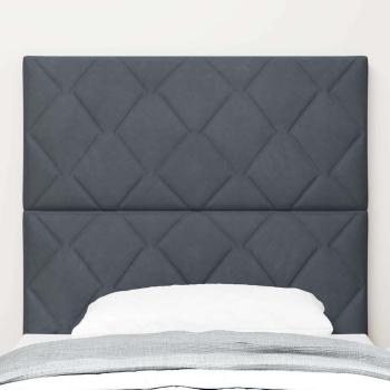 LED Kopfteil Diamantblocks Design Dunkelgrau 90 cm Samt
