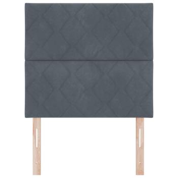 LED Kopfteil Diamantblocks Design Dunkelgrau 90 cm Samt