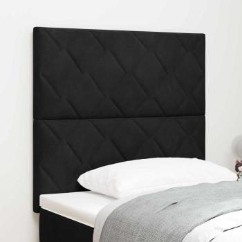 ARDEBO.de - LED Kopfteil Diamantblock Design Schwarz 90 cm Samt
