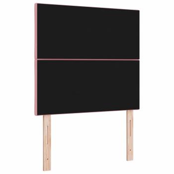 LED Kopfteil Diamantblöcke Design Rosa 90 cm Samt