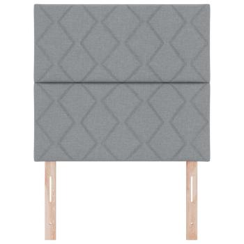 LED Kopfteil Rautenmuster Hellgrau 100 cm Stoff