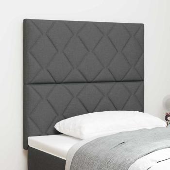 ARDEBO.de - LED Kopfteil Rautenmuster Dunkelgrau 100 cm Stoff