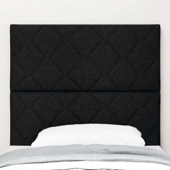 LED Kopfteil Rautenmuster Schwarz 100 cm Stoff