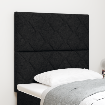 LED Kopfteil Schwarz 100 cm Stoff