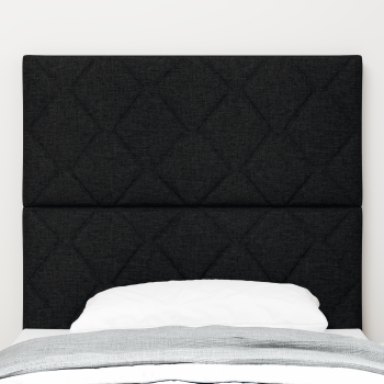 LED Kopfteil Schwarz 100 cm Stoff