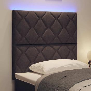 LED Kopfteil Braun 100 cm Stoff