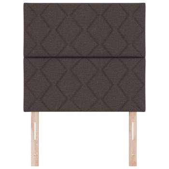 LED Kopfteil Rautenmuster Dunkelbraun 100 cm Stoff