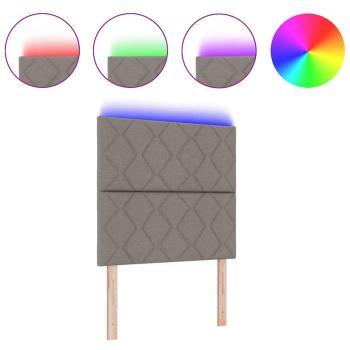 LED Kopfteil Rautenmuster Taupe 100 cm Stoff