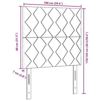 LED Kopfteil Rautenmuster Creme 100 cm Stoff