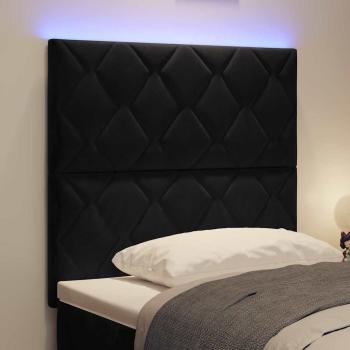 LED Kopfteil Diamantblock Design Schwarz 100 cm Samt