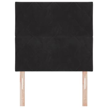 LED Kopfteil Diamantblock Design Schwarz 100 cm Samt
