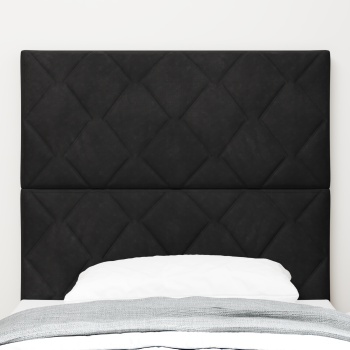 LED Kopfteil Diamantblock Design Schwarz 100 cm Samt