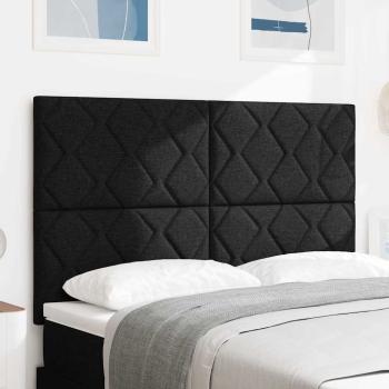 ARDEBO.de - LED Kopfteil Rautenmuster Schwarz 160 cm Stoff