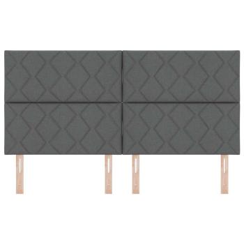 LED Kopfteil Rautenmuster Dunkelgrau 180 cm Stoff