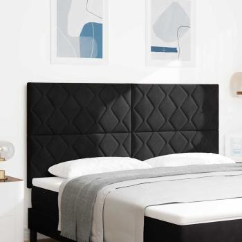 ARDEBO.de - LED Kopfteil Diamantblock Design Schwarz 180 cm Samt