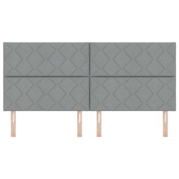 LED Kopfteil Rautenmuster Hellgrau 200 cm Stoff
