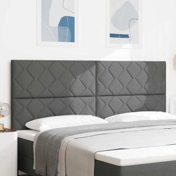 ARDEBO.de - LED Kopfteil Rautenmuster Dunkelgrau 200 cm Stoff