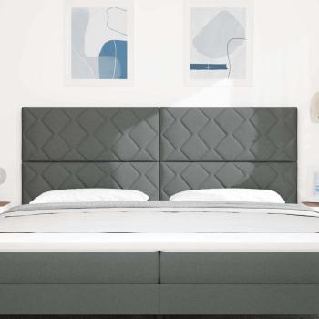 LED Kopfteil Rautenmuster Dunkelgrau 200 cm Stoff