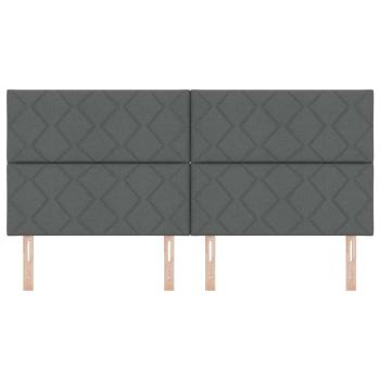 LED Kopfteil Rautenmuster Dunkelgrau 200 cm Stoff