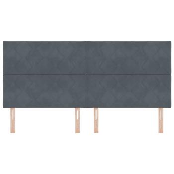 LED Kopfteil Diamantblock Design Dunkelgrau 200 cm Velvet