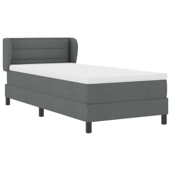 Boxspringbett mit Matratze Dunkelgrau 80 x 200 cm Stoff