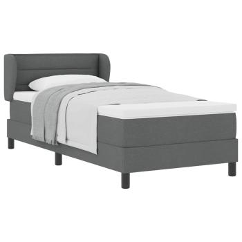 Boxspringbett mit Matratze Dunkelgrau 90x190 cm Stoff
