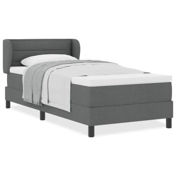 Boxspringbett mit Matratze Dunkelgrau 90x190 cm Stoff