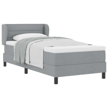 Boxspringbett mit Matratze Hellgrau 90x200 cm Stoff