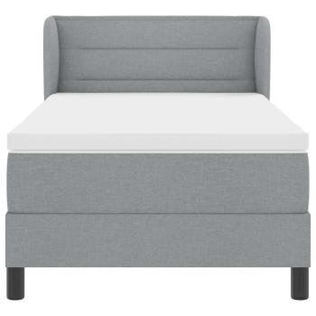Boxspringbett mit Matratze Hellgrau 90x200 cm Stoff