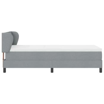 Boxspringbett mit Matratze Hellgrau 90x200 cm Stoff
