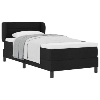 Boxspringbett mit Matratze Schwarz 90 x 200 cm Stoff