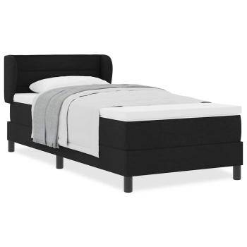 Boxspringbett mit Matratze Schwarz 90x200 cm Stoff
