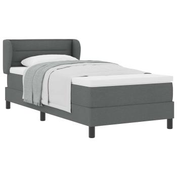 Boxspringbett mit Matratze Dunkelgrau 100x200 cm Stoff