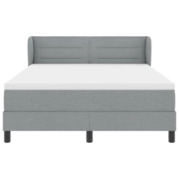 Boxspringbett mit Matratze Hellgrau 140x190 cm Stoff
