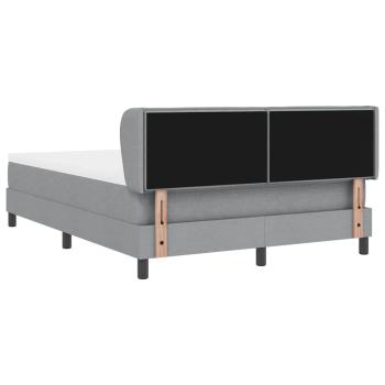 Boxspringbett mit Matratze Hellgrau 140x190 cm Stoff