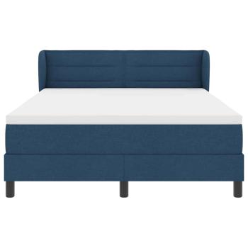 Boxspringbett mit Matratze Blau 140x190 cm Stoff