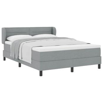 Boxspringbett mit Matratze Hellgrau 140x200 cm Stoff