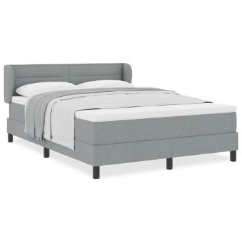 Boxspringbett mit Matratze Hellgrau 140x200 cm Stoff