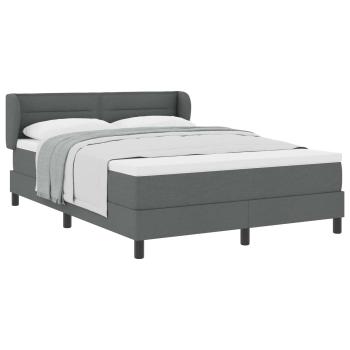 Boxspringbett mit Matratze Dunkelgrau 140x200 cm Stoff