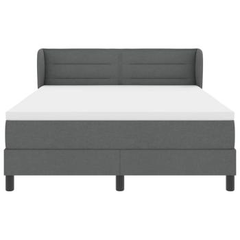 Boxspringbett mit Matratze Dunkelgrau 140x200 cm Stoff