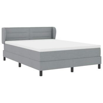 ARDEBO.de - Boxspringbett mit Matratze Hellgrau 160x200 cm Stoff