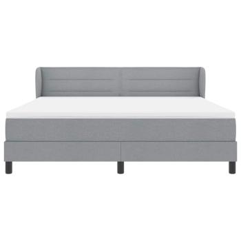 Boxspringbett mit Matratze Hellgrau 180x200 cm Stoff