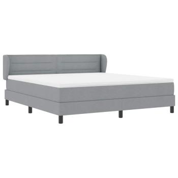 Boxspringbett mit Matratze Hellgrau 180x200 cm Stoff