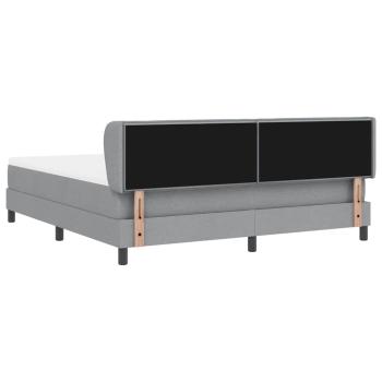Boxspringbett mit Matratze Hellgrau 180x200 cm Stoff