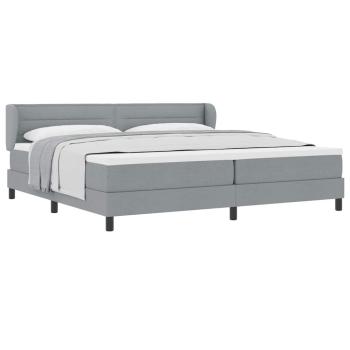 Boxspringbett mit Matratze Hellgrau 200x200 cm Stoff