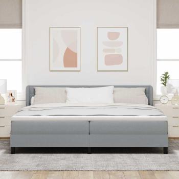 Boxspringbett mit Matratze Hellgrau 200x200 cm Stoff