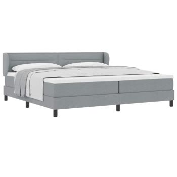 Boxspringbett mit Matratze Hellgrau 200x200 cm Stoff