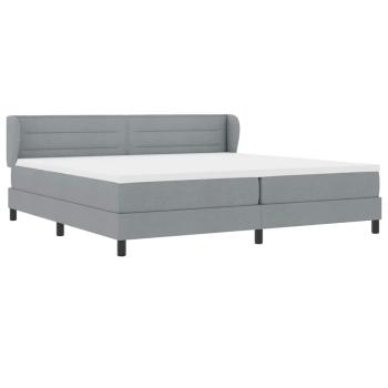 Boxspringbett mit Matratze Hellgrau 200x200 cm Stoff