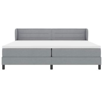 Boxspringbett mit Matratze Hellgrau 200x200 cm Stoff